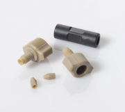 CTS Sciencix Union Connector and Fittings for 1/16 inch OD Tubing, 0.050 inch (1.25 mm) Thru-Hole, PEEK, Black/Natural - 11-1918