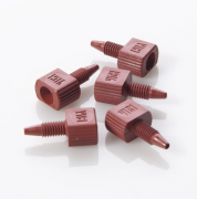 CTS Sciencix Nut Male One Piece for 1/16 inch OD Tubing, 10-32 Port, PEEK, Red, 5/pk - 11-3274