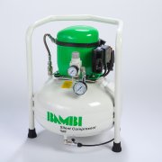 Bambi Budget Range BB24V Silent Oil Lubricated Air Compressor, 0.5 Hp Motor, 34 L/min FAD at 5 bar, 24 L Receiver, 52 x 40 x 40 cm - BB24V