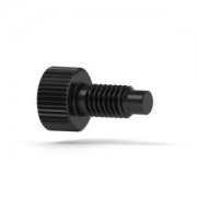 Upchurch Scientific Plug for 10-32 Flat-Bottom Ports, Standard Knurl, Delrin, Black, Single - P-849