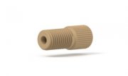 Upchurch Scientific Flangeless Nut for 1/16 inch OD tubing, 5/16-24 Flat-Bottom, Standard Knurl, PEEK, Natural, Single - P-136