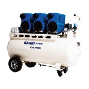 Bambi PT Range Ultra Low Noise Oil Free Air Compressor, 3.0 Hp Motor, 207 L/min FAD at 5 bar, 90 L Receiver, 76 x 104 x 43 cm - PT90