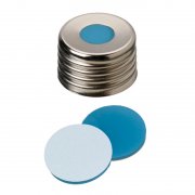 Shimadzu Vials, 18mm Magnetic Universal Screw Cap & Septa Only, Center Hole; Silicone/Ptfe, 100/Pk - 220-97331-04