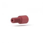 Upchurch Scientific VacuTight Fitting for 1/16 inch OD Tubing, 1/4-28 Flat-Bottom, Standard Knurl, Delrin, Red, 10/pk - P-930X