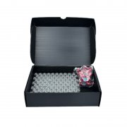 Shimadzu 10 ml headspace vial kit with magnetic Bi-metal Cap, silver and red, 8 mm centre hole, 100 pcs - 961-10010-30