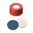 Shimadzu PP Short Thread Cap red, 6.0 mm centre hole, Silicone/PTFE slit septum - 961-10030-14