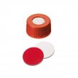 Shimadzu Vials, Screw Cap & Septa Only, Silicone White/Ptfe Red, 45° Shore A, 1.3mm, 100/Pk - 220-97331-27