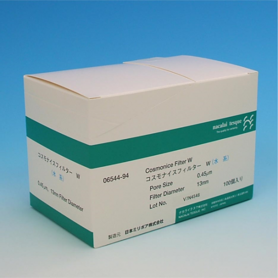 Nacalai Tesque COSMOSIL COSMONICE Filter, W Series (Aqueous Solution), 0.45 um, 13 mm, 100/Pk - 06544-94 - Click Image to Close
