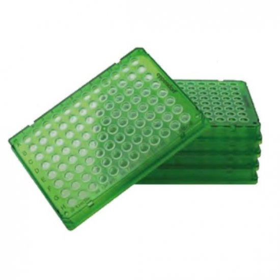 Waters 0.1 mL 96-well skirted low profile PCR plate, clear wells - 186009956 - Click Image to Close