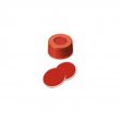 Shimadzu Vials, Screw Cap & Septa Only, Ptfe Red/Silicone White/Ptfe Red, 45° Shore A, 1.0mm Slit, 100/Pk - 220-97331-28