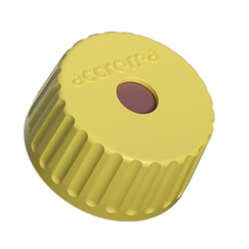 accroma Screw cap yellow incl Septa PTFE 100pcs - AS-Accroma-SC-YW - Click Image to Close