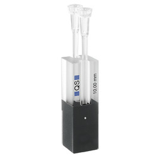 Hellma 105.210-QS Ultra-Micro Absorption Cell, pipette tips, Black Bottom Half, Quartz SUPRASIL Glass, 200-2500 nm, 5 ul, 10 mm Path Length, 15 mm Centre Height, 1/Pk - 1052101015-40 - Click Image to Close