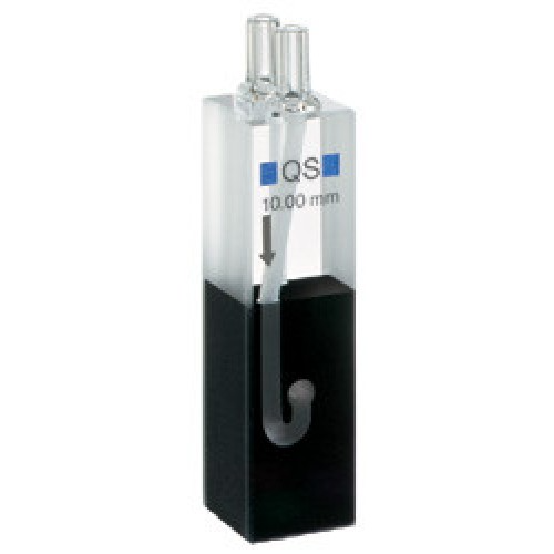 Hellma 178.010-QS Micro Flow-Through Absorption Cell with in/outlet tubes, Quartz SUPRASIL Glass, 200-2500 nm, 80 ul, 10 mm Path Length, 8.5 mm Centre Height, 1/Pk - 178-010-10-40 - Click Image to Close