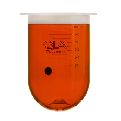 QLA 1000mL Amber Glass UltraCenter Precision Apex Vessel with Plastic Rim, Agilent/Vankel/Distek/Hanson compatible, Serialised - ASTM9PK-AUNP - Click Image to Close