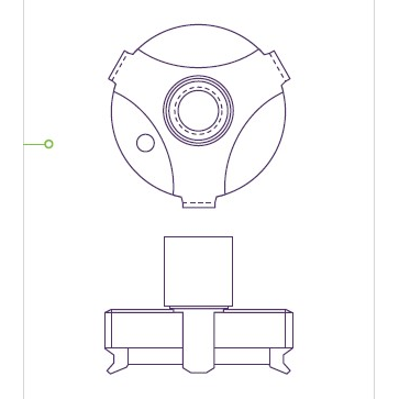 QLA Spring Clip Style Basket Adapter Hub for Agilent/VanKel, Distek, Detachable Threaded Shaft, 316 SS - BSKHUB-DK01 *OBSOLETE* - Click Image to Close