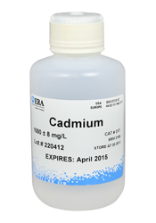 Waters Cadmium QC Trace Metal Standard, 125 ml - 017 (HAZMAT) - Click Image to Close