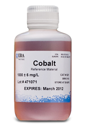 Waters Cobalt QC Trace Metal Standard, 125 ml - 021 (HAZMAT) - Click Image to Close