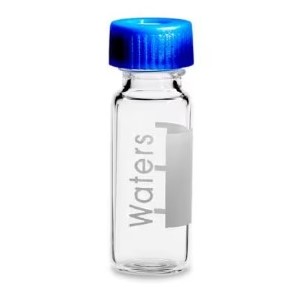 Waters Deactivated Clear Glass 12 x 32 mm Screw Neck Vial with Cap and Preslit PTFE/Silicone Septum, 2 mL Volume, 100/pk - 186000307DV - Click Image to Close