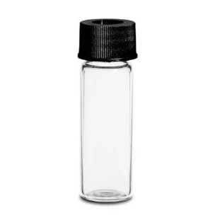 Waters LCGC Certified Clear Glass 15 x 45 mm Screw Neck Vial, with Cap and PTFE/Silicone Septum, 4 mL Volume, 100/pk - 186000838C - Click Image to Close