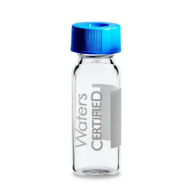 Waters LCMS Certified Clear Glass 12 x 32 mm Screw Neck Vial with Cap and Preslit PTFE/Silicone Septum, 2 mL Volume, 100/pk - 600000668CV - Click Image to Close